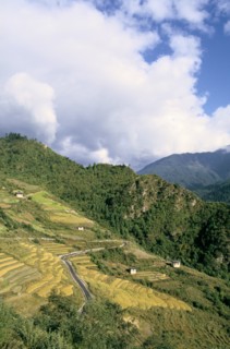 Road from Puntsholing to Paro, Bhutan.