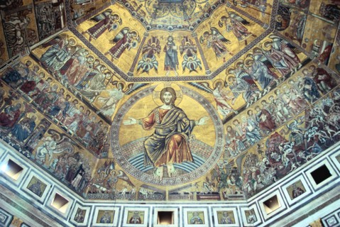 Mosaic ceiling, Baptistry of St John, Florence, Italy