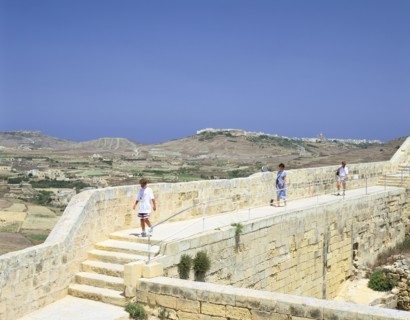 The path around the walls of the citadel, Victoria, Gozo, Malta