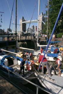 Boats in St Katherine's Lock, London
