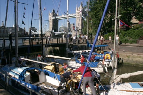 Boats in St Katherine's Lock, London