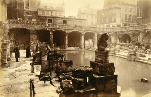 The Roman baths, Bath, 19th century. Artist: Unknown