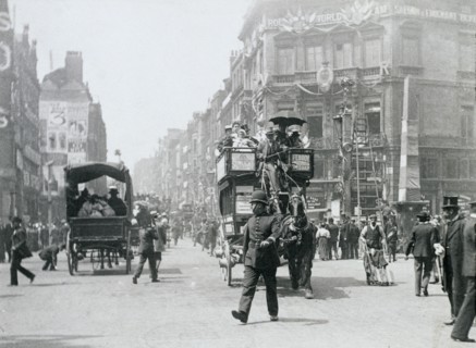 Ludgate Circus, London, prepared for Queen Victoria's Diamond Jubilee, 1897. Artist: Paul Martin