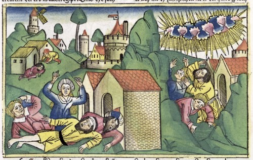 Exodus 11:1-10: the death of the firstborn sons, one of The Seven Plagues of Egypt. Artist: Unknown
