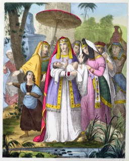 Moses saved by Pharaoh's daughter, 1870s. Artist: Siegfried Detlev Bendixen