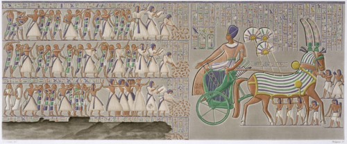 Ancient Egyptian coloured bas reliefs, 1822. Artist: Antoine Phelippeaux