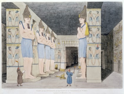 'The Interior of the Temple at Ybsombul in Nubia', 1820-1822. Artist: Agostino Aglio