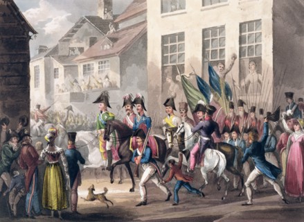 'Entrance of the Allies into Paris, March 31st 1814', 1815. Artist: Thomas Sutherland