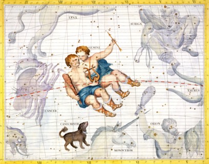 Constellations of Gemini and Canis Minor, 1729. Artist: Unknown