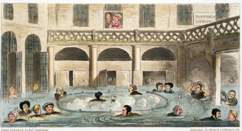 'Public Bathing at Bath, or Stewing Alive', 1825. Artist: Isaac Robert Cruikshank