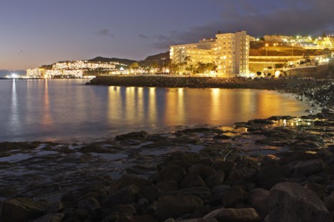 Looking towards Patalavaca from Arguineguin, Gran Canaria, Canary Islands, Spain.