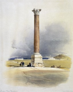 Pompey's Pillar, Alexandria, Egypt, 19th century. Artist: David Roberts
