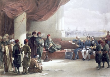 Interview with the Viceroy of Egypt at his palace, Alexandria, Egypt, May 12th 1839, (19th century). Artist: David Roberts