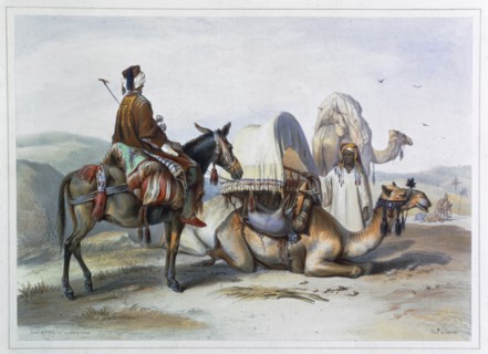 Kafila with a camel bearing a hodesh, 1848. Artist: Lehnert