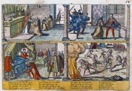 The assassination of Henry III of France, 1589. Artist: Unknown