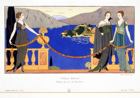'Isola Bella', evening dresses designed by Redfern, 1914. Artist: George Barbier