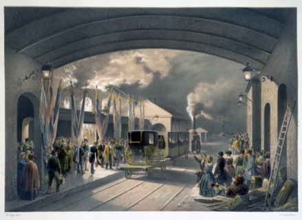 The King at New Cross Station, 1844. Artist: Unknown