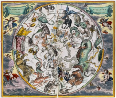 Map of the celestial Southern Hemisphere, 1660-1661. Artist: Andreas Cellarius