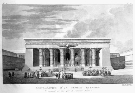Artist's recreation of a large Egyptian temple, 1799. Artist: Pierre Nicolas Ransonette