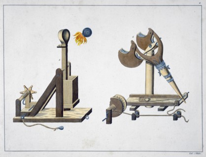 Siege catapults, 1842. Artist: Friedrich Martin von Reibisch