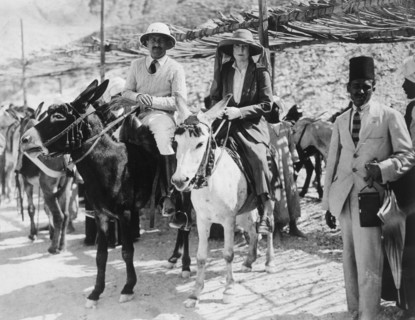 Visitors to the Tomb of Tutankhamun, Valley of the Kings, Egypt, 1922. Artist: Harry Burton