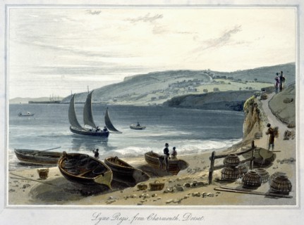 'Lyme Regis, from Charmouth, Dorset', 1814-1825. Artist: William Daniell