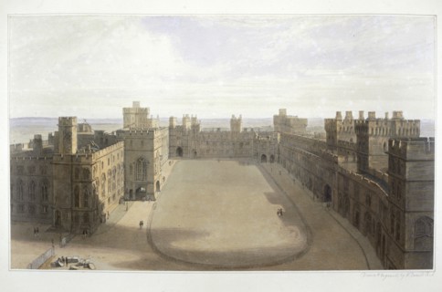 'Looking onto the Quadrangle at Windsor', c1825-1830. Artist: William Daniell