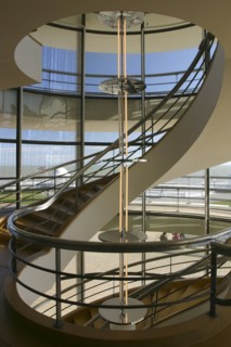 South staircase, De La Warr Pavilion, Bexhill on Sea, East Sussex.