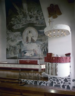 Altar fresco by Lennart Segerstråle, church of Rovaniemi, Finland. Artist: Göran Algård