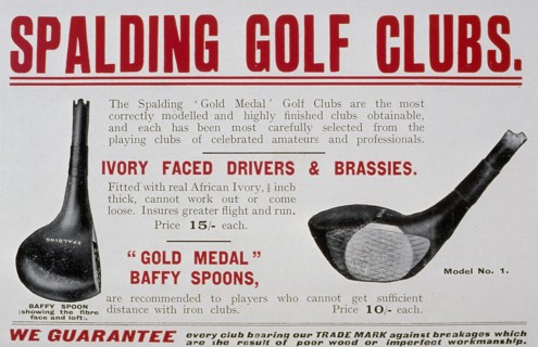 Advertisement for Spalding golf clubs, 1910. Artist: Unknown