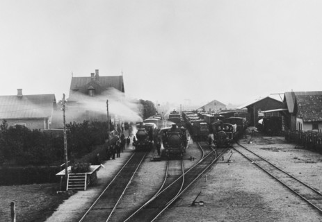 The railwaystation at Klippan village, Scania, Sweden, 1910s. Artist: Unknown