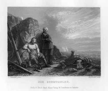 'The Smugglers', c1833. Artist: W Hessloehl