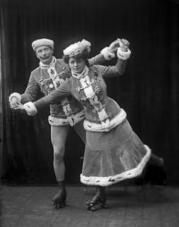 Circus roller-skating artists, Landskrona, Sweden, 1910. Artist: Unknown