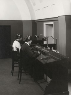 Two female operators at a Western Electric switchboard, Landskrona, Sweden, 1927. Artist: Unknown