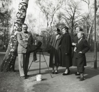 A photographer in a park, Landskrona, Sweden 1952. Artist: Unknown