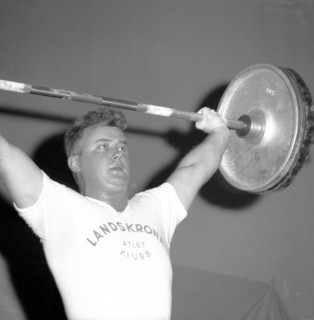 Billy Blixt, weightlifter, Landskrona, Sweden, 1956. Artist: Unknown