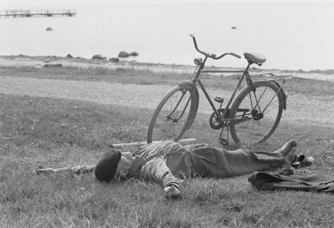 A nap by the sea at Borstahusen, Landskrona, Sweden, 1967. Artist: Unknown