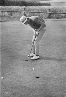 Golfer putting, Sweden, 1969. Artist: Unknown