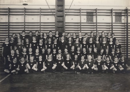 Physical education class at school, Sweden, 1927. Artist: Otto Ohm