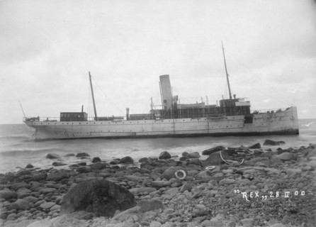 The mail Steamer 'Rex', wrecked near Lohme, on the north coast of Rügen, Germany, 1900. Artist: Otto Ohm