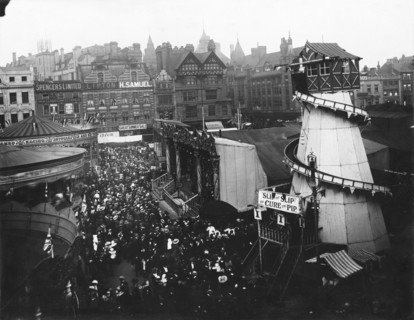 Goose Fair, Market Place, Nottingham, Nottinghamshire, 1910. Artist: Henson & Co