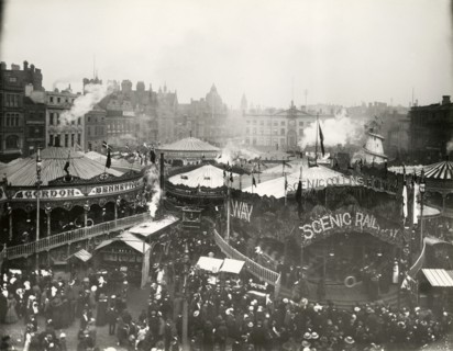 Goose Fair, Market Place, Nottingham, Nottinghamshire, 1911. Artist: Unknown