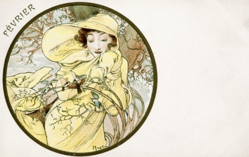 'February', 1900. Artist: Alphonse Mucha