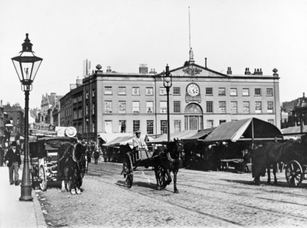 Market day, Nottingham, Nottinghamshire, c1890. Artist: Unknown