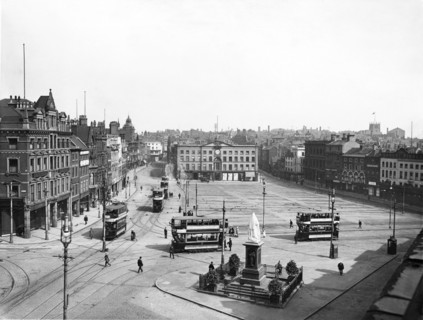 Market Place, east aspect, Nottingham, Nottinghamshire, 1912-1913. Artist: Henson & Co