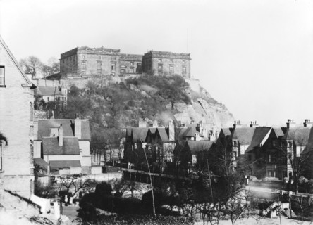 Nottingham Castle west front from the Park, Nottinghamshire, c1910(?). Artist: Unknown