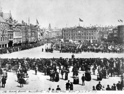 Queen Victoria's Golden Jubilee celebrations, Nottingham, Nottinghamshire, 1887. Artist: AW Bird