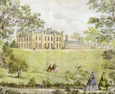 South-east view of Lenton Hall, Nottingham, Nottinghamshire, 1867. Artist: Unknown