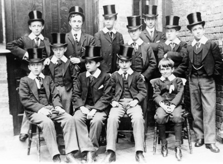 Magnus Grammar School boarders in their best uniforms, Newark on Trent, Nottinghamshire, c1895. Artist: Unknown