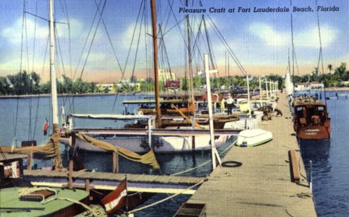 Pleasure craft at Fort Lauderdale Beach, Florida, USA, 1940. Artist: Unknown